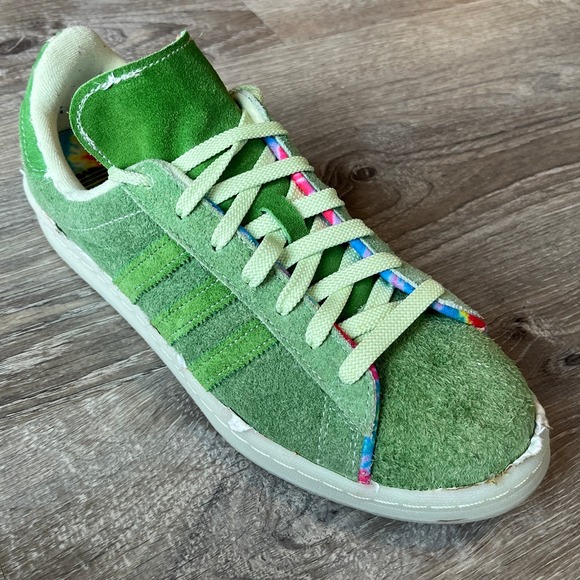 Adidas Campus 80s 4/20 Croptober Green Hairy Suede Leather Mens 8.5 UK 8 EU 42 - Picture 2 of 10